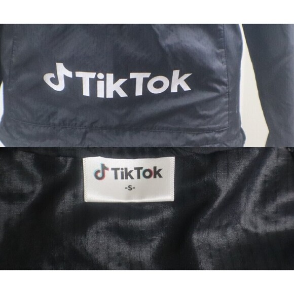 Tik Tok Men Size S Pullover Black Nylon Anorak Half Zip Hood Windbreaker Jacket - Picture 5 of 6